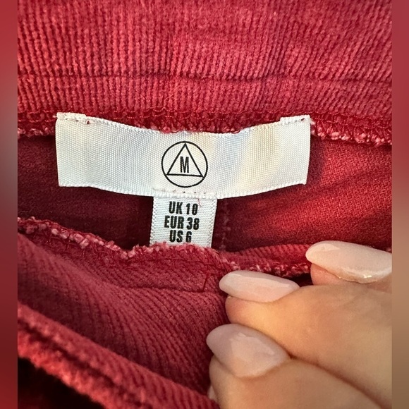 Women’s Raspberry Corduroy Mini Skirt. Bought in England - US Size 6 - Picture 5 of 10